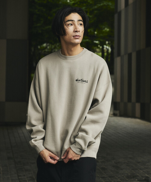 WILD THINGS(ワイルドシングス)の「限定展開 WILD THINGS/ワイルドシングス CAT SWEAT / キャット クルーネック スウェット(スウェット・メンズ・アッシュグレー/ピンク/グレイッシュベージュ/スミクロ・SMALL/MEDIUM/LARGE)」の6枚目の写真