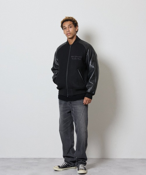 RAGLAN SLEEVE ZIPPER STADIUM JACKET / ラグランスリーブ ワン
