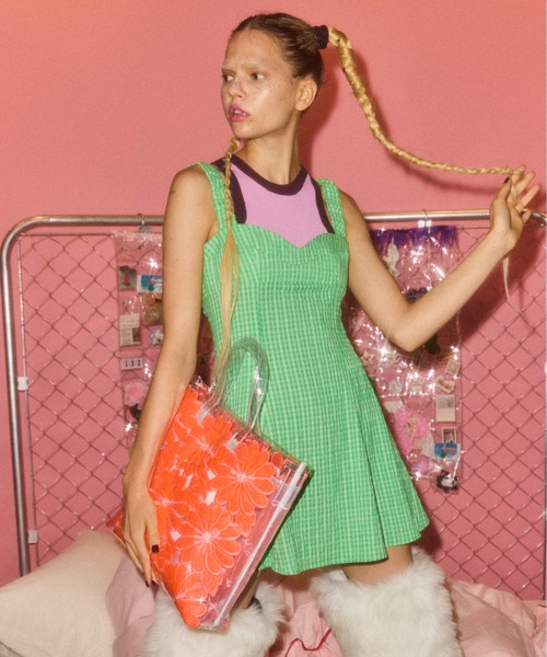 HEY!MrsROSE(ヘイミセスローズ)の「HEY! Mrs ROSE(ヘイ!ミセスローズ)Flower sandwich BAG(トートバッグ・レディース・ブラック/オレンジ/ベージュ・FREE)」の7枚目の写真