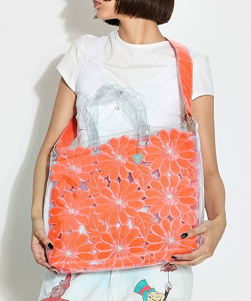 HEY!MrsROSE(ヘイミセスローズ)の「HEY! Mrs ROSE(ヘイ!ミセスローズ)Flower sandwich BAG(トートバッグ・レディース・ブラック/オレンジ/ベージュ・FREE)」の10枚目の写真