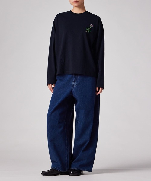 Paul Smith（ポールスミス）の「ウィメンズ フローラルエンブロイダリー 長袖Tシャツ / 265224 J301（Tシャツ/カットソー・レディース・アイボリー/ネイビー・MEDIUM）」の15枚目の写真