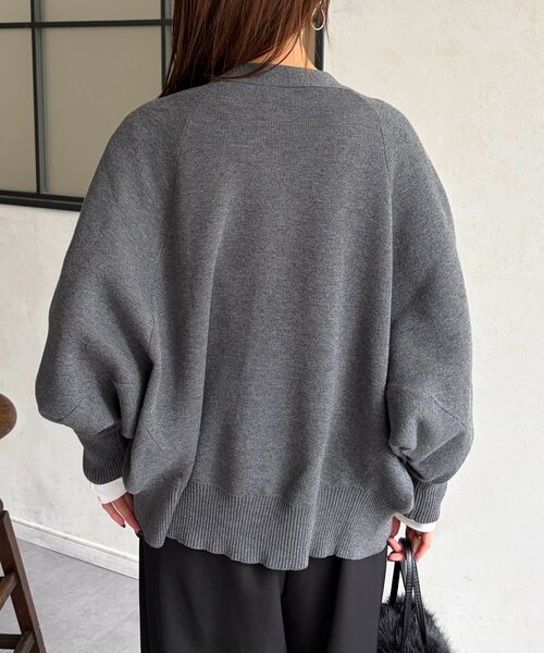 Chez toi(シェトワ)の「【ハンドウォッシャブル】スウェットライクコクーンカーディガン(カーディガン/ボレロ・レディース・ライム/ピンク/グレー/ブラック・FREE)」の17枚目の写真