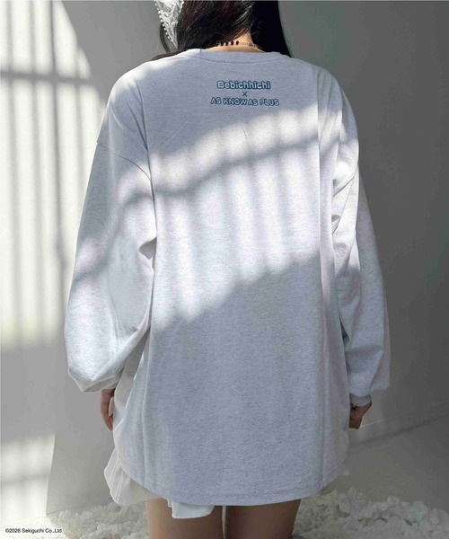 AS KNOW AS plus（アズノゥアズプラス）の「☆アクリルキーホルダー付き モンチッチロンT【 Monchhichi / モンチッチ 】（Tシャツ/カットソー・レディース・オフホワイト/オートミール/サックスブルー/チャコールグレー・FREE）」の9枚目の写真