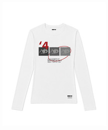 セミクロップ 4eyes 長袖Tシャツ [ホワイト]