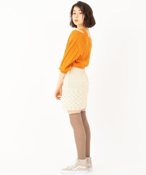 Another Edition（アナザーエディション）の「Another Edition×YUGE パッチワークニットスカート（スカート・レディース・オフホワイト/オレンジ・フリー）」の14枚目の写真