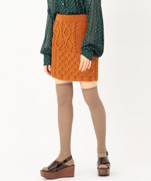Another Edition（アナザーエディション）の「Another Edition×YUGE パッチワークニットスカート（スカート・レディース・オフホワイト/オレンジ・フリー）」の7枚目の写真