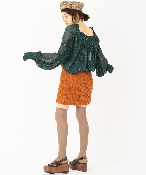 Another Edition（アナザーエディション）の「Another Edition×YUGE パッチワークニットスカート（スカート・レディース・オフホワイト/オレンジ・フリー）」の9枚目の写真