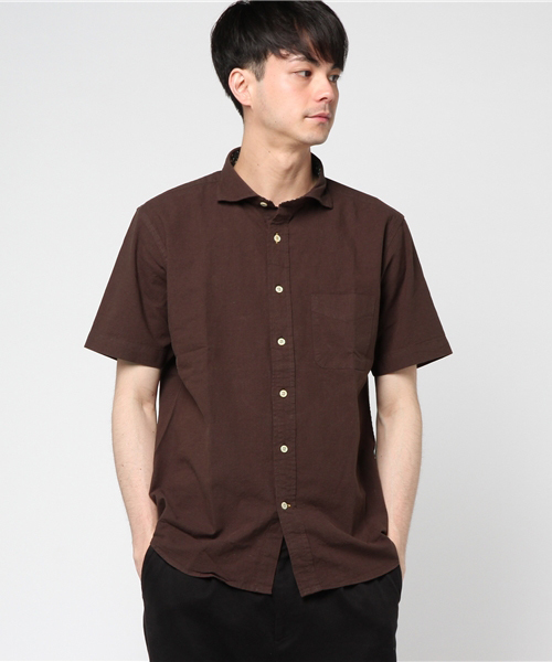 GRAND PHASE（グランフェイズ）の「GP コットンリネンワイドカラーシャツ（シャツ/ブラウス・メンズ・ホワイト/ブラウン/ブラック/ベージュ・X-LARGE/MEDIUM/LARGE）」の4枚目の写真