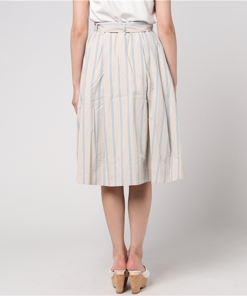 mysty woman（ミスティウーマン）の「ダブルストライプ柄フレアスカート（スカート・レディース・イエロー系その他/ブルー系その他/ホワイト系その他・FREE）」の6枚目の写真