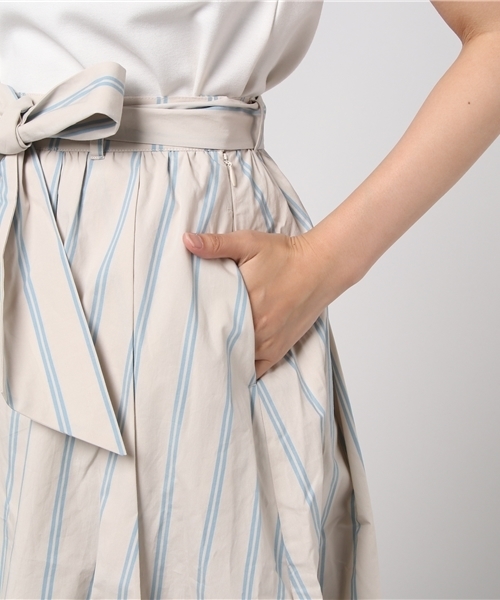 mysty woman（ミスティウーマン）の「ダブルストライプ柄フレアスカート（スカート・レディース・イエロー系その他/ブルー系その他/ホワイト系その他・FREE）」の9枚目の写真