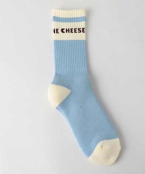 SON OF THE CHEESE(サノバチーズ)の「<Son of the Cheese>スケーターソックス Ψ ◆(ソックス/靴下・レディース・ホワイト/ライトブルー・FREE)」の2枚目の写真