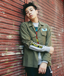 HYSTERIC GLAMOUR | STRAWBERRY MONSTER刺繍 長袖ミリタリーシャツ(シャツ/ブラウス)