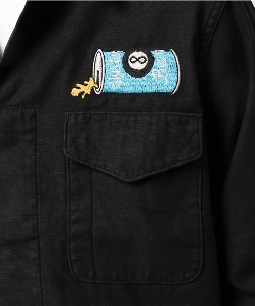 ★23AW★ヒステリックグラマー AMPLIFIED刺繍 ミリタリーシャツ HYSTERIC GLAMOUR ヒステリックグラマー 02173AH07 THE GHOST