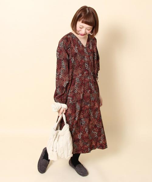 coen（コーエン）の「ヴィンテージプリントカシュクールワンピース  