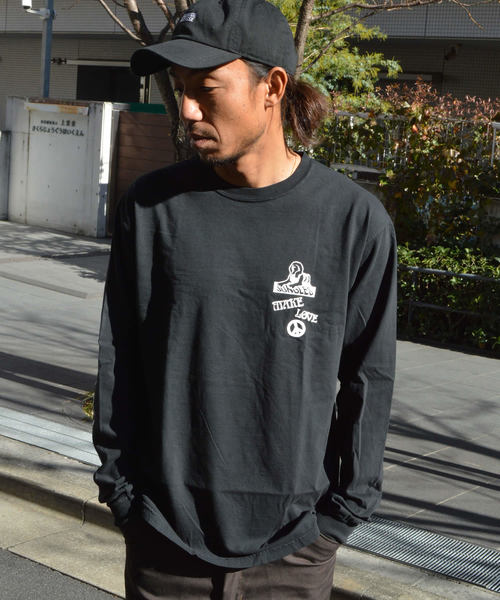JUNGLES(ジャングルス)の「JUNGLES/ジャングルス MAKE LOVE NOT WAR L/S TEE(Tシャツ/カットソー・メンズ・ブラック・M/S)」の1枚目の写真