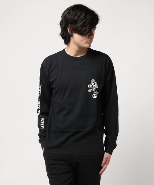 JUNGLES(ジャングルス)の「JUNGLES/ジャングルス MAKE LOVE NOT WAR L/S TEE(Tシャツ/カットソー・メンズ・ブラック・M/S)」の4枚目の写真
