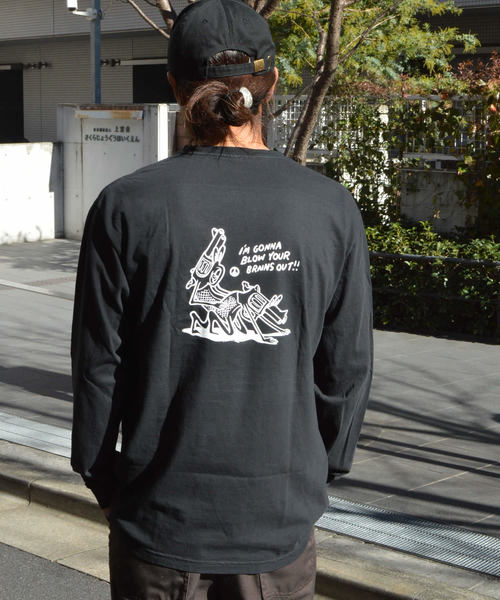 JUNGLES(ジャングルス)の「JUNGLES/ジャングルス MAKE LOVE NOT WAR L/S TEE(Tシャツ/カットソー・メンズ・ブラック・M/S)」の9枚目の写真