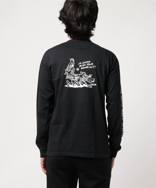JUNGLES(ジャングルス)の「JUNGLES/ジャングルス MAKE LOVE NOT WAR L/S TEE(Tシャツ/カットソー・メンズ・ブラック・M/S)」の2枚目の写真