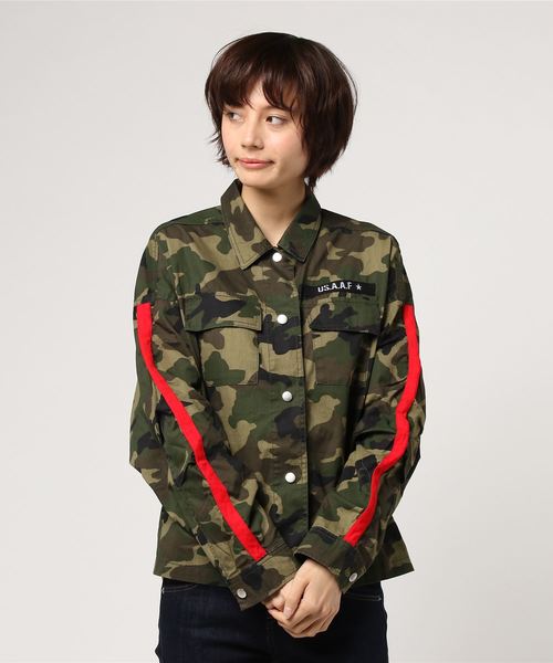 VENCEEXCHANGE(ヴァンスエクスチェンジ)の「ボリューム袖ミリタリーシャツジャケット(シャツ/ブラウス・レディース・ライトカーキ/グリーン/ダークグリーン/ダークカーキ・MEDIUM)」の8枚目の写真