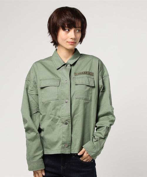 VENCEEXCHANGE(ヴァンスエクスチェンジ)の「ボリューム袖ミリタリーシャツジャケット(シャツ/ブラウス・レディース・ライトカーキ/グリーン/ダークグリーン/ダークカーキ・MEDIUM)」の5枚目の写真