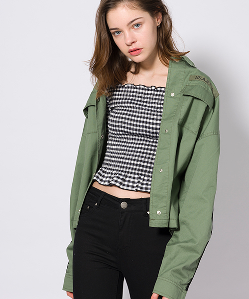 VENCEEXCHANGE(ヴァンスエクスチェンジ)の「ボリューム袖ミリタリーシャツジャケット(シャツ/ブラウス・レディース・ライトカーキ/グリーン/ダークグリーン/ダークカーキ・MEDIUM)」の10枚目の写真