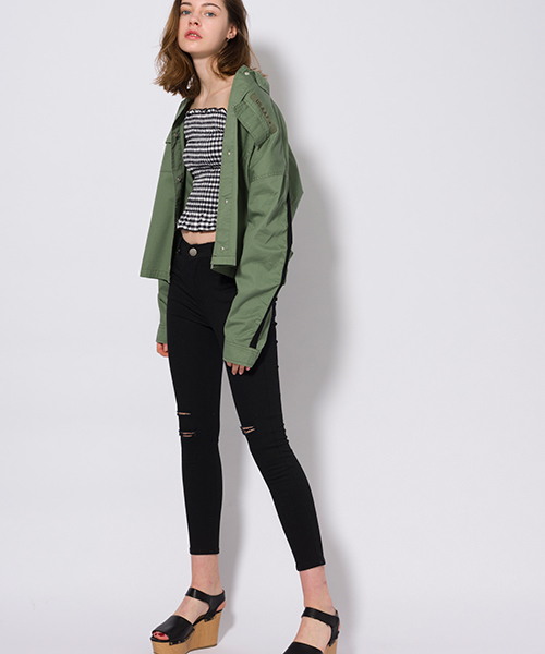 VENCEEXCHANGE(ヴァンスエクスチェンジ)の「ボリューム袖ミリタリーシャツジャケット(シャツ/ブラウス・レディース・ライトカーキ/グリーン/ダークグリーン/ダークカーキ・MEDIUM)」の9枚目の写真