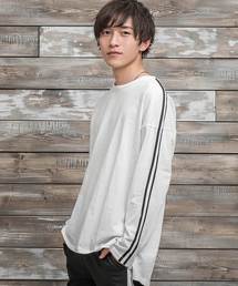 MinoriTY | 袖ラインロングスリーブTシャツ ロンT カットソー ヒョウ柄 レオパード(Tシャツ/カットソー)