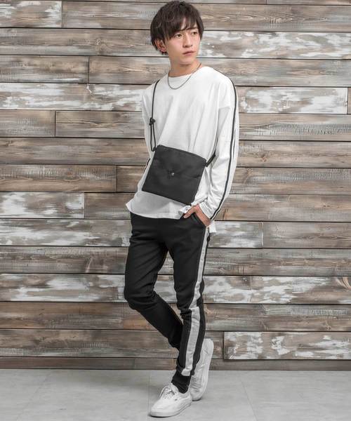 MinoriTY（マイノリティ）の「袖ラインロングスリーブTシャツ ロンT カットソー ヒョウ柄 レオパード（Tシャツ/カットソー・メンズ・ホワイト×ブラック/ホワイト系その他/ブラック系その他/ブラック×レッド/ホワイト×レッド・M/L）」の14枚目の写真