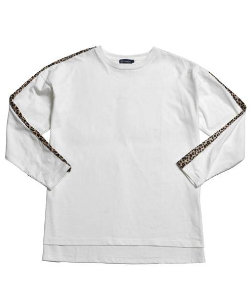 MinoriTY（マイノリティ）の「袖ラインロングスリーブTシャツ ロンT カットソー ヒョウ柄 レオパード（Tシャツ/カットソー・メンズ・ホワイト×ブラック/ホワイト系その他/ブラック系その他/ブラック×レッド/ホワイト×レッド・M/L）」の12枚目の写真