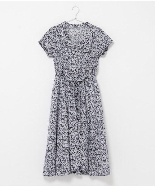 laboratory work（ラボラトリーワーク）の「オープンカラープリントワンピース（ワンピース・レディース・ネイビー/オフホワイト・MEDIUM）」の11枚目の写真