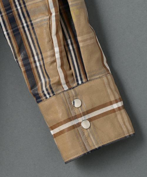 6（ロク）の「＜6(ROKU)＞COTTON LINEN CHECK TIE SHIRT/シャツ