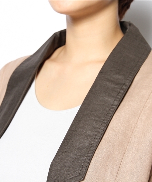 Kastane（カスタネ）の「オイルコーティングジャケット（テーラードジャケット・レディース・ベージュ/ピンクベージュ・FREE）」の8枚目の写真