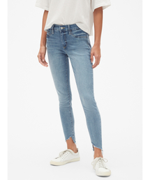 GAP | ミッドライズ ファイバリット アンクルデニムレギンス（ダメージ）(デニムパンツ)