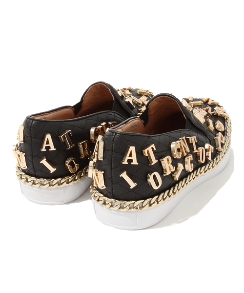 ROSE BUD（ローズバッド）の「(JEFFREY CAMPBELL) HA 2012-1008 ALVA-ALPH QUILTED SNEAKER W/GOLD（スニーカー・レディース・ブラック×ゴールド・36/37/38/39）」の8枚目の写真