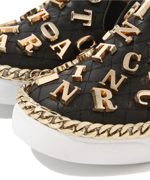 ROSE BUD（ローズバッド）の「(JEFFREY CAMPBELL) HA 2012-1008 ALVA-ALPH QUILTED SNEAKER W/GOLD（スニーカー・レディース・ブラック×ゴールド・36/37/38/39）」の6枚目の写真