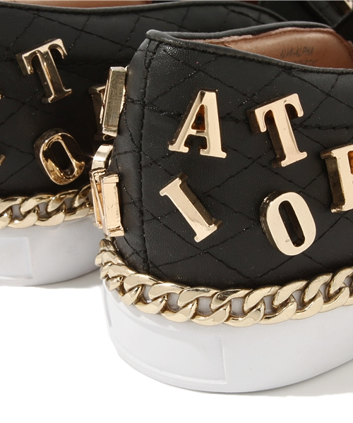 ROSE BUD（ローズバッド）の「(JEFFREY CAMPBELL) HA 2012-1008 ALVA-ALPH QUILTED SNEAKER W/GOLD（スニーカー・レディース・ブラック×ゴールド・36/37/38/39）」の4枚目の写真