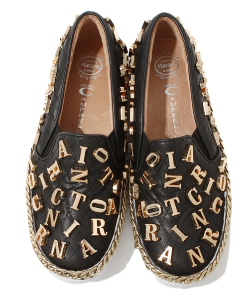 ROSE BUD（ローズバッド）の「(JEFFREY CAMPBELL) HA 2012-1008 ALVA-ALPH QUILTED SNEAKER W/GOLD（スニーカー・レディース・ブラック×ゴールド・36/37/38/39）」の7枚目の写真