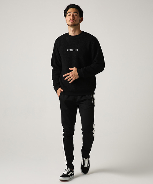 AZUL by moussy（アズールバイマウジー）の「サイドラインエステルジャージ裾ZIPパンツ（その他パンツ・メンズ・ブラック/ベージュ・SMALL/MEDIUM/LARGE）」の3枚目の写真