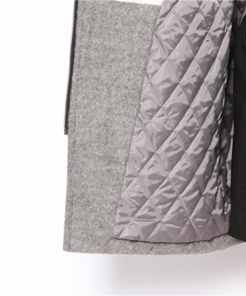 DISCOAT(ディスコート)の「【Discoat】スライバー衿ボアライダースコート(その他アウター・レディース・グレー/ブラック・フリ-)」の9枚目の写真