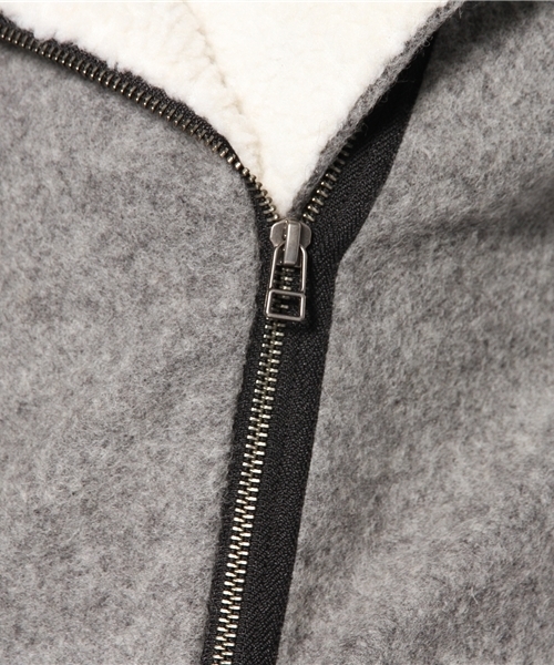 DISCOAT(ディスコート)の「【Discoat】スライバー衿ボアライダースコート(その他アウター・レディース・グレー/ブラック・フリ-)」の10枚目の写真