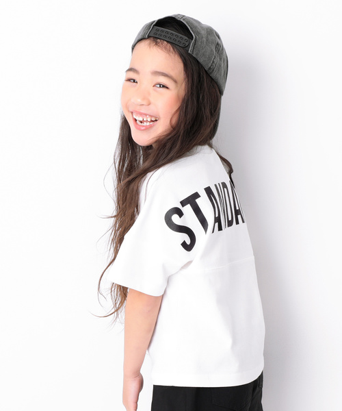 devirock（デビロック）の「バックロゴ半袖Tシャツ（Tシャツ/カットソー・キッズ・ホワイト/ブラック/パープル/ネイビー/ピンク系その他/モカ/ベージュ/ダークベージュ・110cm/100cm/120cm/130cm/140cm/150cm/160cm）」の2枚目の写真