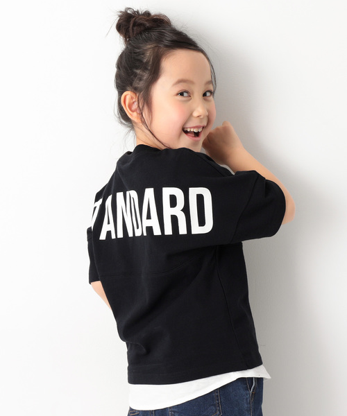 devirock（デビロック）の「バックロゴ半袖Tシャツ（Tシャツ/カットソー・キッズ・ホワイト/ブラック/パープル/ネイビー/ピンク系その他/モカ/ベージュ/ダークベージュ・110cm/100cm/120cm/130cm/140cm/150cm/160cm）」の3枚目の写真