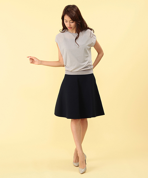 Demi-Luxe BEAMS（デミルクス ビームス）の「Demi-Luxe BEAMS / ニット フレアースカート（スカート・レディース・ネイビー/ピンク/グレー・ONE SIZE）」の19枚目の写真