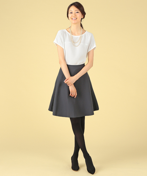 Demi-Luxe BEAMS（デミルクス ビームス）の「Demi-Luxe BEAMS / ニット フレアースカート（スカート・レディース・ネイビー/ピンク/グレー・ONE SIZE）」の10枚目の写真