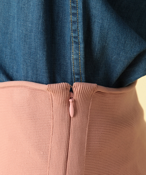 Demi-Luxe BEAMS（デミルクス ビームス）の「Demi-Luxe BEAMS / ニット フレアースカート（スカート・レディース・ネイビー/ピンク/グレー・ONE SIZE）」の7枚目の写真