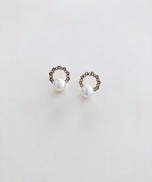 スモールパールデザインピアス