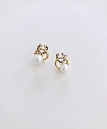 スモールパールデザインピアス