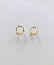 スモールパールデザインピアス