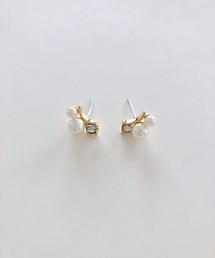 スモールパールデザインピアス