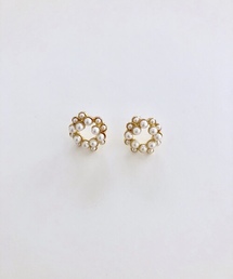 スモールパールデザインピアス